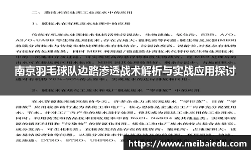 南京羽毛球队边路渗透战术解析与实战应用探讨